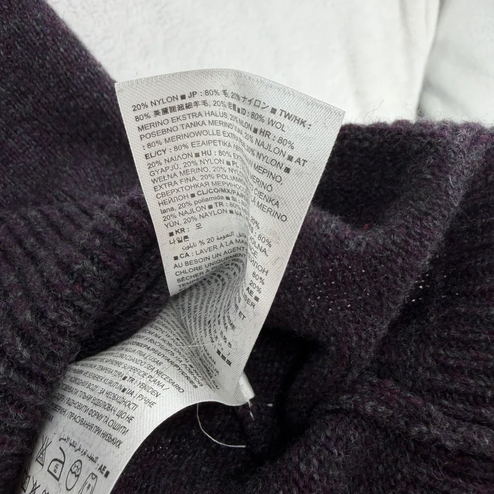Banana Republic Merino Wool Filpucci Italian Yarn Sweater Purple Mens Large